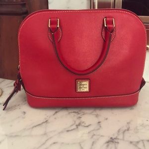 Dooney & Bourke Red Saffiano Zip Handbag